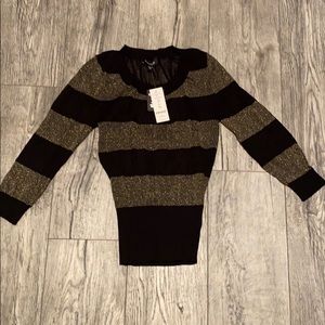NWT Bebe striped metallic pullover top